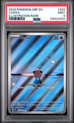 2023 POKEMON OBF EN-OBSIDIAN FLAMES ILLUSTRATION RARE #202 CLEFFA PSA 9 - Image 1