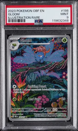 2023 POKEMON OBF EN-OBSIDIAN FLAMES ILLUSTRATION RARE #198 GLOOM PSA 9 - Image 1