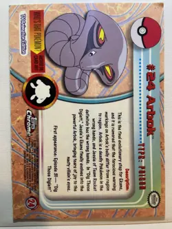Arbok #24 Pokemon 2000 Topps Chrome TV Animation Series 1 Holo Foil - Image 2