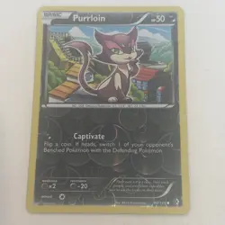 Pokemon TCG Purrloin 90/149 Reverse Holo Boundaries Crossed NM 2012 - Image 1
