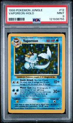 1999 POKEMON JUNGLE #12 VAPOREON-HOLO PSA 9 - Image 1