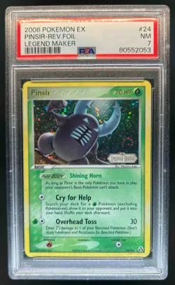 2006 Pokemon EX Legend Maker Pinsir Reverse Holo #24/92 PSA 7 - Image 1