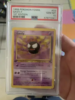 1999 Gastly ***1ST EDITION FOSSIL SET*** Pokemon #33 Gem Mint PSA 10 WOTC - Image 1