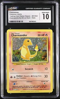 CGC 10 Charmander 001/034 Trading Card Game Classic Pokemon Card - Image 1