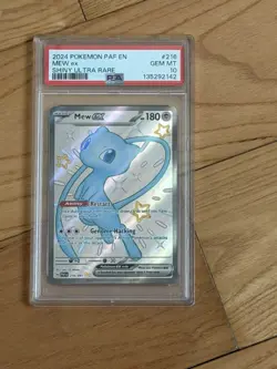 2024 POKEMON PAF EN-PALDEAN FATES SHINY ULTRA RARE #216 MEW EX PSA 10 - Image 1