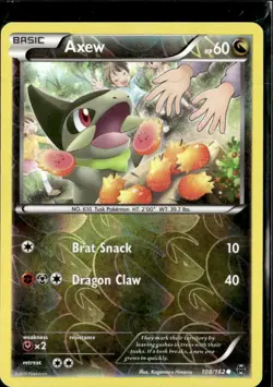 Pokemon Axew 108/162 BREAKthrough Reverse Holo Common LP - Image 1