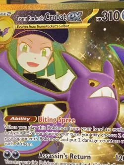 Team Rockets Crobat ex 242/182 Pokemon TCG Sv10: Destined Rivals Hyper Rare Holo - Image 3