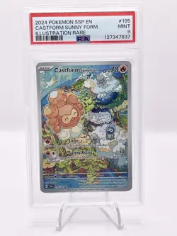 Castform Sunny Form 195/191 PSA 9 Pokemon Surging Sparks Illustration Rare MINT - Image 1