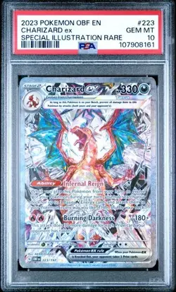2023 Pokemon SV03 OBF EN CHARIZARD ex #223 Special Illustration Rare PSA 10 - Image 1