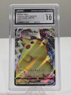 2021 Pokemon Japanese SWSH VMax Climax #046 FA Pikachu VMax CGC GEM MINT 10 - Image 1