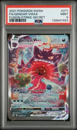 Gengar VMAX Alt Art #271 Secret Rare SWSH: Fusion Strike Pokemon TCG PSA 9 MINT - Image 1