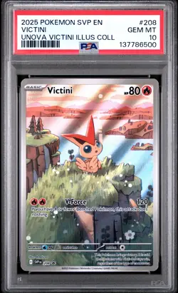 2025 POKEMON SVP EN-SV BLACK STAR PROMO #208 VICTINI PSA 10 - Image 1