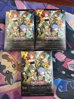 Yugioh X 3 The Chronicles Deck: Spirit Charmers All-Foil Edition SEALED In hand - Image 1