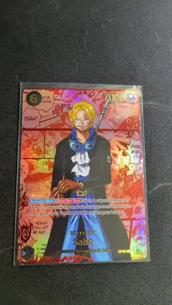 One Piece TCG OP13-120 Alt Art Red manga Sabo English - Image 1
