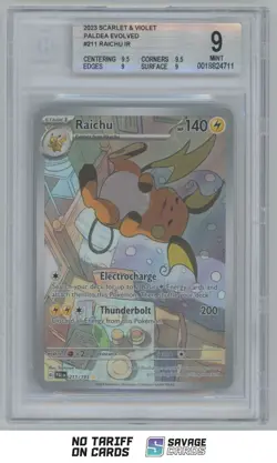 2023 Pokemon Scarlet & Violet - Paldea Evolved Raichu BGS 9 #211/193 - Image 1
