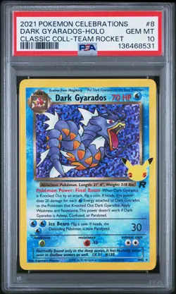 2021 POKEMON CELEBRATIONS CLASSIC COLLECTION #8 DARK GYARADOS-HOLO PSA 10 - Image 1