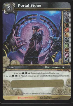 World Of Warcraft WoW TCG Portal Stone Unscratched And Unredeemed Loot Card - Image 1