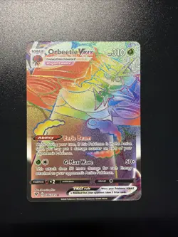 Pokemon TCG Orbeetle VMAX Vivid Voltage Ultra Rare Card 186/185 RAINBOW - Image 1