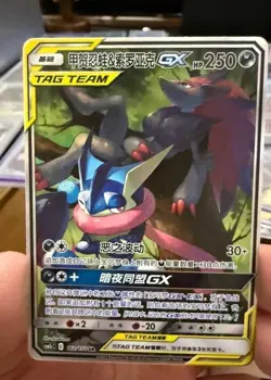 Pokemon TCG S-Chinese Greninja & Zoroark GX SR 162/150 Rare Holo Tag Team Card - Image 1