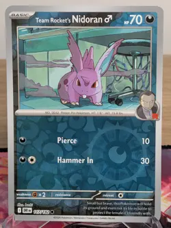 TEAM ROCKET'S NIDORANM 117/182 COMMON DESTINED RIVALS POKEMON REVERSE HOLO NM - Image 1