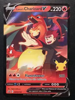 2021 Pokemon Sword & Shield SWSH133 Lance’s Charizard V BLACK STAR PROMO HOLO! - Image 1