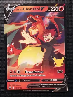 2021 Pokemon Sword & Shield Lance’s Charizard V BLACK STAR PROMO HOLO SWSH133 - Image 1
