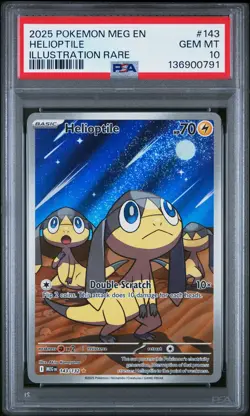 2025 POKEMON MEG EN-MEGA EVOLUTION ILLUSTRATION RARE #143 HELIOPTILE PSA 10 - Image 1