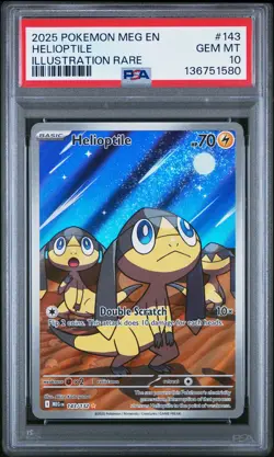 2025 POKEMON MEG EN-MEGA EVOLUTION ILLUSTRATION RARE #143 HELIOPTILE PSA 10 - Image 1