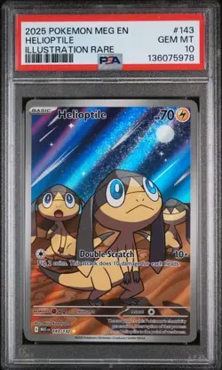 2025 POKEMON MEG EN-MEGA EVOLUTION #143 HELIOPTILE ILLUSTRATION RARE PSA 10 IR - Image 1