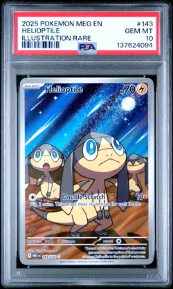 2025 POKEMON MEG EN-MEGA EVOLUTION ILLUSTRATION RARE #143 HELIOPTILE PSA 10 - Image 1