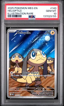 2025 POKEMON MEG EN-MEGA EVOLUTION ILLUSTRATION RARE #143 HELIOPTILE PSA 10 - Image 1