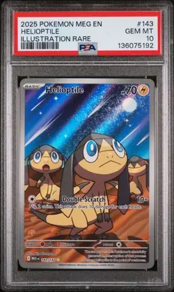 2025 POKEMON MEG EN-MEGA EVOLUTION ILLUSTRATION RARE #143 HELIOPTILE PSA 10 - Image 1