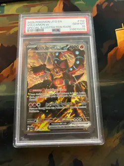 2025 Pokemon JTG EN Volcanion ex 182/159 Special Illustration Rare PSA 10 - Image 1