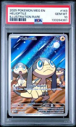 2025 POKEMON MEG EN-MEGA EVOLUTION ILLUSTRATION RARE #143 HELIOPTILE PSA 10 - Image 1