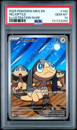 2025 POKEMON MEG EN-MEGA EVOLUTION ILLUSTRATION RARE #143 HELIOPTILE PSA 10 - Image 1