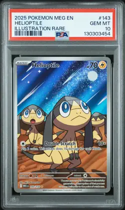 2025 POKEMON MEG EN-MEGA EVOLUTION ILLUSTRATION RARE #143 HELIOPTILE PSA 10 - Image 1