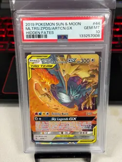 Moltres Zapdos Articuno GX 44/68 Ultra Rare Hidden Fates Pokemon TCG PSA 10 - Image 1