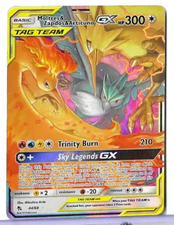 Moltres & Zapdos & Articuno GX 44/68 Ultra Rare Hidden Fates Pokemon TCG NM - Image 1