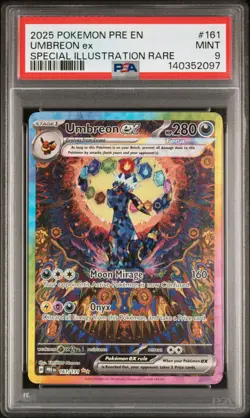 2025 POKEMON PRE EN-PRISMATIC EVOLUTIONS #161 UMBREON EX PSA 9 - Image 1