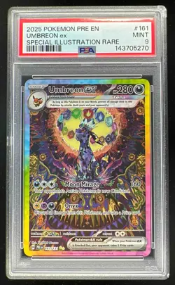 2025 Pokemon SV Prismatic Evolutions - PRE EN #161/131 Umbreon ex PSA 9 - Image 1