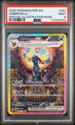 2025 POKEMON PRE EN-PRISMATIC EVOLUTIONS #161 UMBREON EX PSA 9 - Image 1