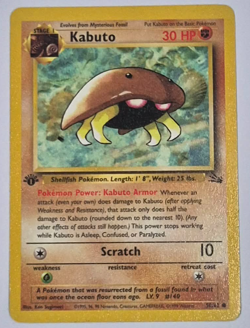 Pokemon TCG Card 1st Edition Kabuto #50/62 Fossil NM - Image 1