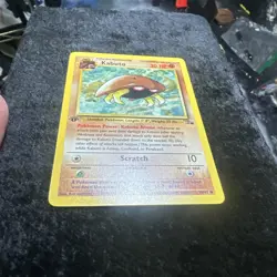 Pokemon TCG Fossil (1st Edition) #50/62 Kabuto LP+ - Image 2