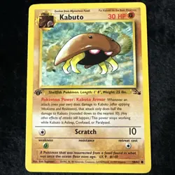 Pokemon TCG Fossil (1st Edition) #50/62 Kabuto LP+ - Image 1