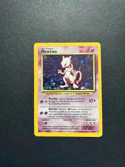 Pokemon TCG Mewtwo 10/102 Holo Rare Card 1999 WOTC Base Set - Image 1