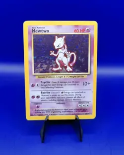 Mewtwo 10/102 Base Set Holo Rare Pokemon Card Nintendo Pokemon TCG WOTC 1999 MP - Image 1