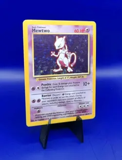 Mewtwo 10/102 Base Set Holo Rare Pokemon Card Nintendo Pokemon TCG WOTC 1999 MP - Image 2
