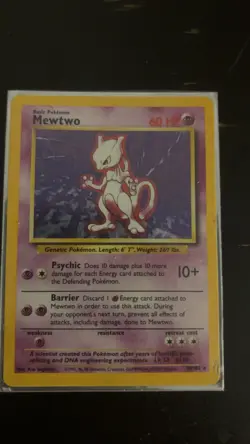 Mewtwo 10/102 Holo Base Set Pokemon Card RARE TCG - Image 1