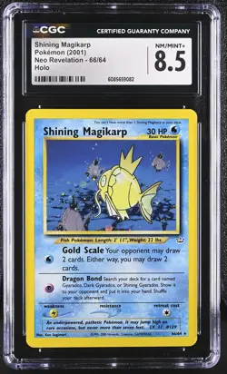 CGC 8.5 Shining Magikarp 2001 Neo Revelation 66/64 Holo Pokemon Card - Image 1