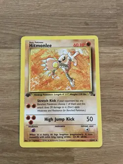 Hitmonlee - 22/62 - Pokemon Fossil 1st Edition Rare Card WOTC - Image 1